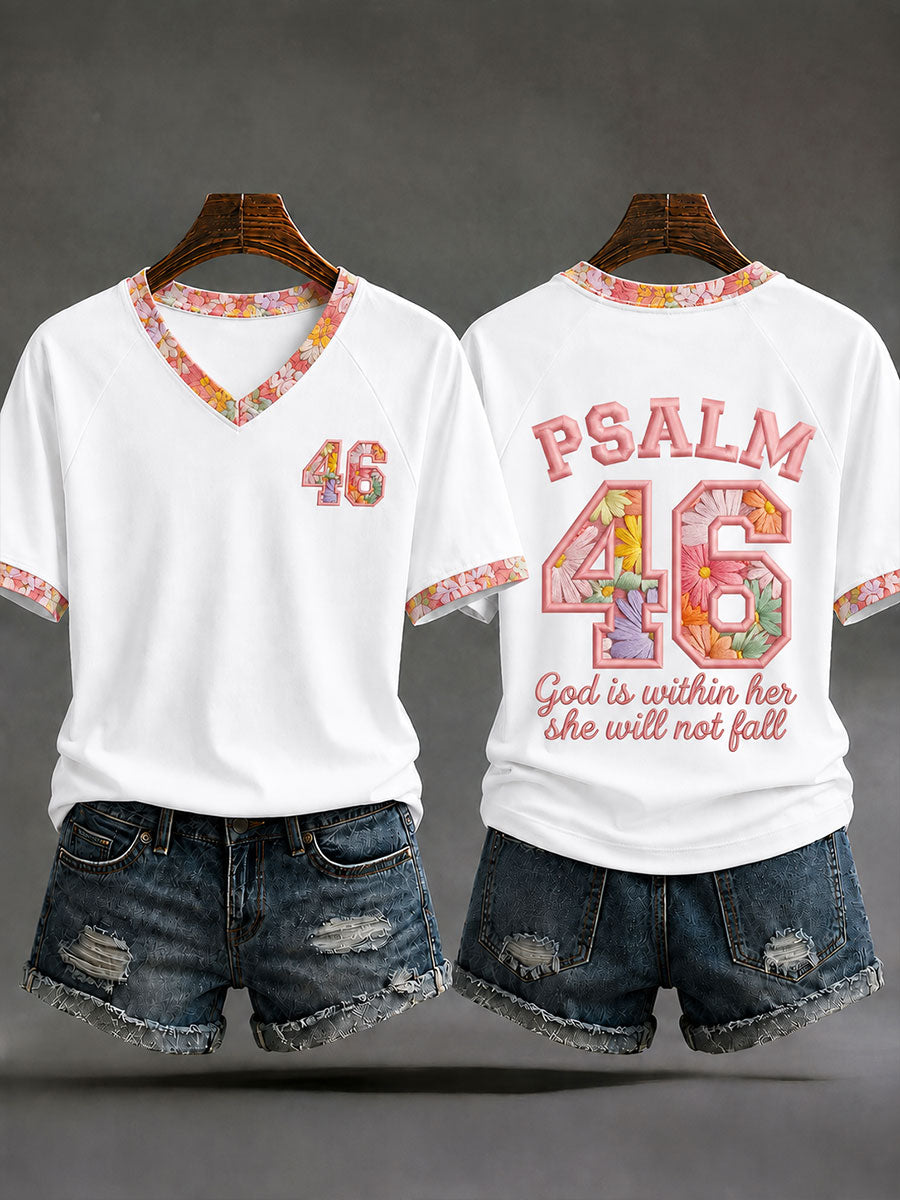Women's 'God Is Within Her She Will Not Fall 'Printed Casual T-shirt